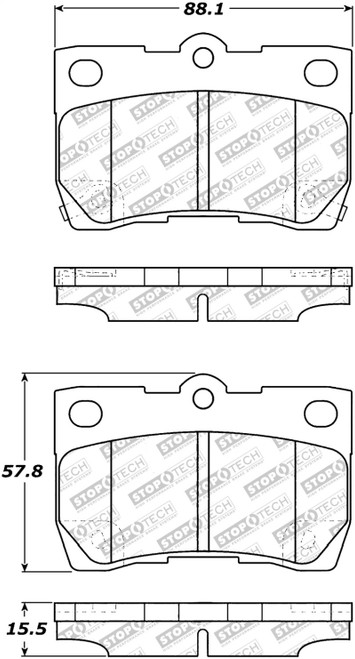 StopTech Street Select Brake Pads w/Hardware - Rear 305.11130