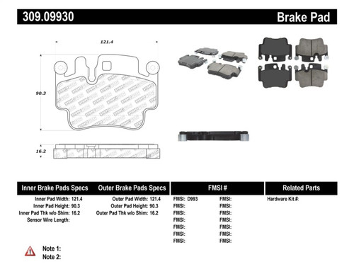 StopTech Performance Brake Pads 309.09930