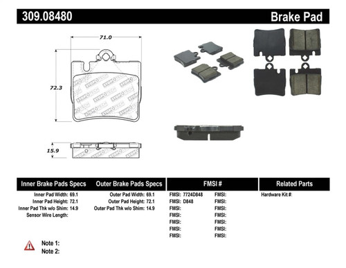StopTech Performance Brake Pads 309.08480
