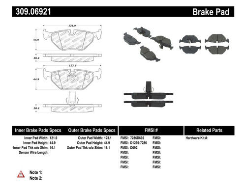 StopTech Performance Brake Pads 309.06921