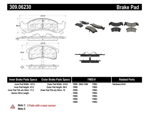 StopTech Performance Brake Pads 309.06230
