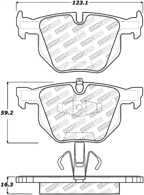 StopTech Street Select Brake Pads - Rear 305.11700