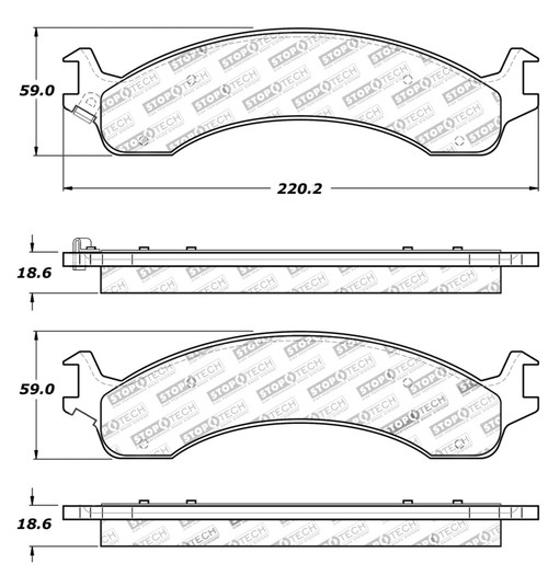 StopTech Sport Brake Pads w/Shims and Hardware - Rear 309.08210