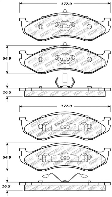 StopTech Sport Brake Pads w/Shims and Hardware - Rear 309.04770