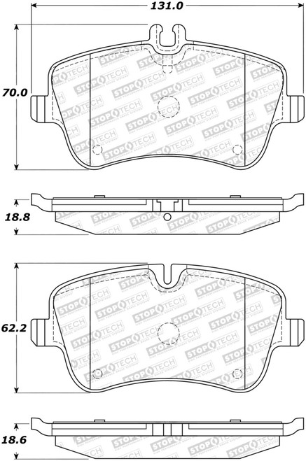 StopTech Sport Brake Pads w/Shims and Hardware - Rear 309.08721