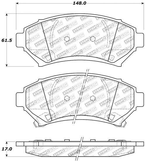 StopTech Sport Brake Pads w/Shims and Hardware - Front 309.06990