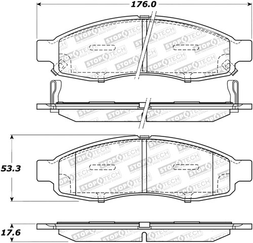 StopTech Sport Brake Pads w/Shims and Hardware - Front 309.11830