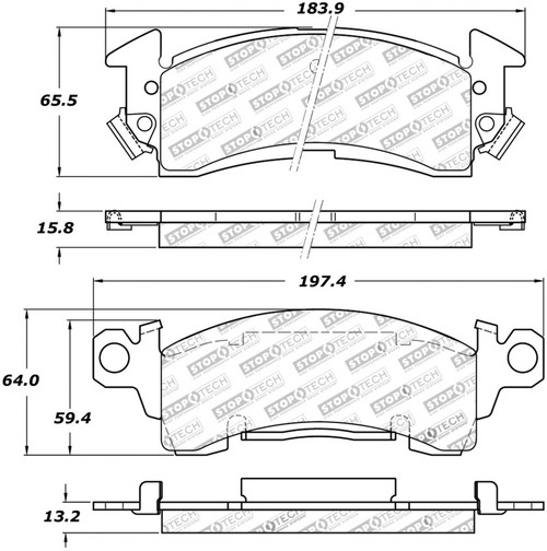 StopTech Sport Brake Pads w/Shims and Hardware - Front 309.00520