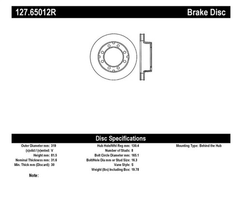 StopTech Slotted & Drilled Sport Brake Rotor 127.65012R