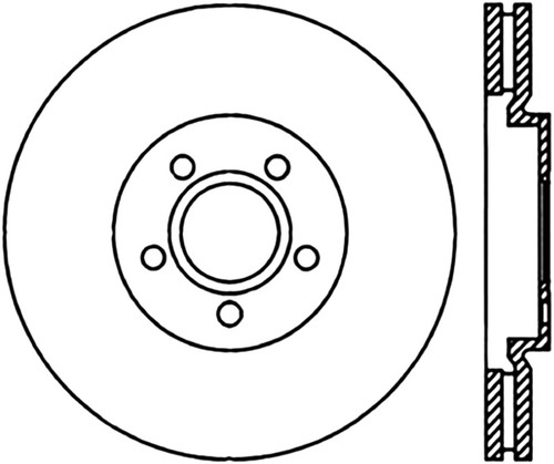 StopTech 03-09 Chrysler PT Cruiser Tur / 03-05 Dodge Neon SRT-4 Front Left Slotted & Drilled Rotor