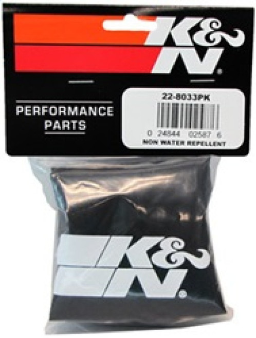 K&N PreCharger Tapered Air Filter Wrap Black 6in Height / 6in Diameter