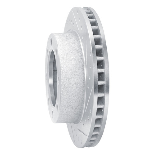 R1 76-79 Ford F-250 4WD (Excl Super Duty) Front Right Drilled & Slotted Silver Brake Rotor