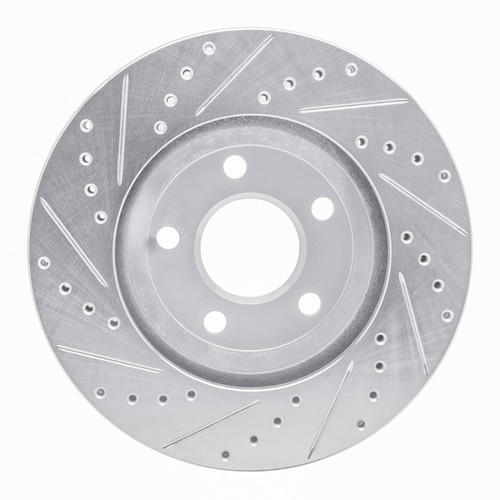 R1 05-05 Buick Park Avenue Front Right Drilled & Slotted Silver Brake Rotor
