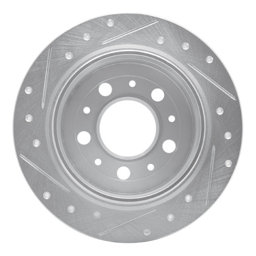 R1 95-97 Volvo 960 Rear Right Drilled & Slotted Silver Brake Rotor