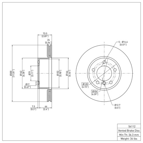 R1 06-13 BMW 125i (Mexico) Front Brake Rotor