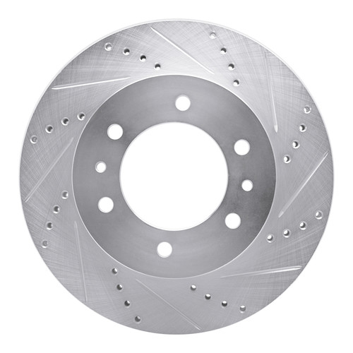 R1 06-10 Hummer H3T Front Right Drilled & Slotted Silver Brake Rotor
