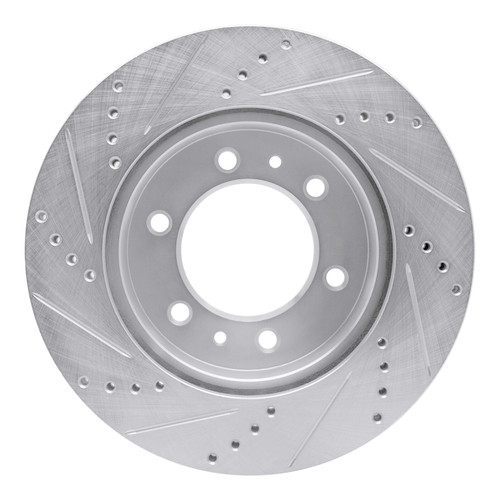 R1 06-10 Hummer H3T Front Right Drilled & Slotted Silver Brake Rotor