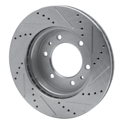 R1 06-10 Hummer H3 Front Left Drilled & Slotted Silver Brake Rotor