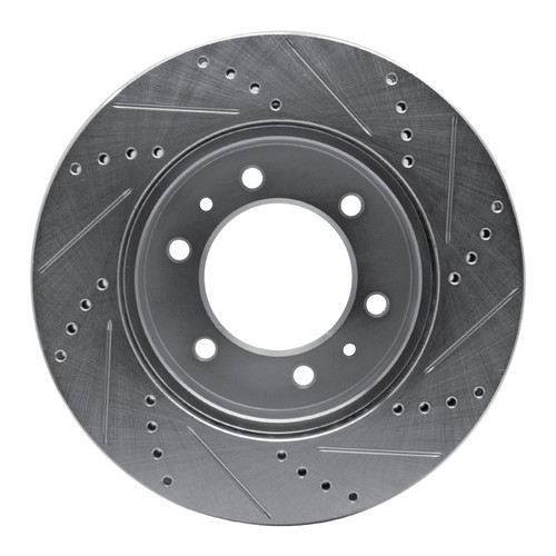R1 06-10 Hummer H3 Front Left Drilled & Slotted Silver Brake Rotor
