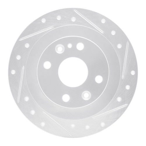 R1 18-19 Volkswagen SAVEIRO (Mexico) Rear Right Drilled & Slotted Silver Brake Rotor
