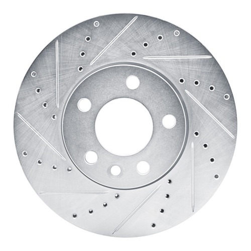 R1 10-24 Volkswagen TRANSportER (Mexico) Front Left Drilled & Slotted Silver Brake Rotor