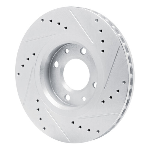 R1 03-25 Peugeot 207 (Mexico) Front Right Drilled & Slotted Silver Brake Rotor