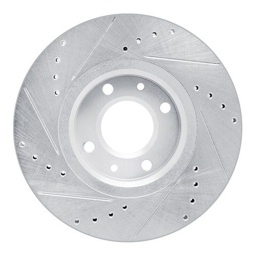 R1 03-25 Peugeot 207 (Mexico) Front Right Drilled & Slotted Silver Brake Rotor