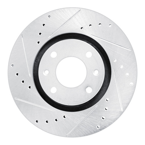 R1 03-25 Peugeot Partner (Mexico) Front Left Drilled & Slotted Silver Brake Rotor