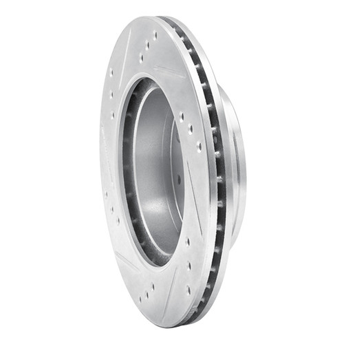 R1 98-12 Dodge ATOS (Mexico) Front Right Drilled & Slotted Silver Brake Rotor