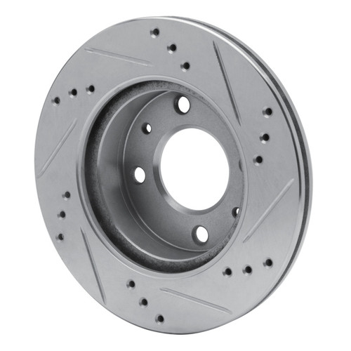 R1 98-12 Dodge ATOS (Mexico) Front Left Drilled & Slotted Silver Brake Rotor