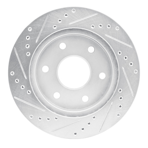 R1 09-15 Toyota Hilux (Mexico) Front Right Drilled & Slotted Silver Brake Rotor