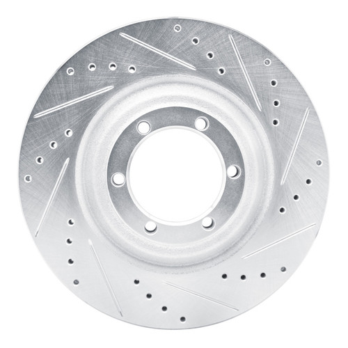 R1 12-18 Chevrolet Colorado Front Right Drilled & Slotted Silver Brake Rotor