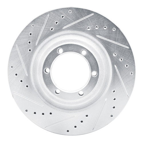 R1 12-18 Chevrolet Colorado Front Left Drilled & Slotted Silver Brake Rotor