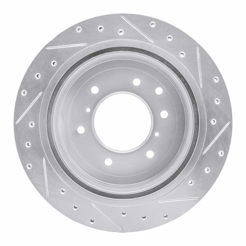 R1 08-14 Mitsubishi Montero Limited (Mexico) Rear Left Drilled & Slotted Silver Brake Rotor