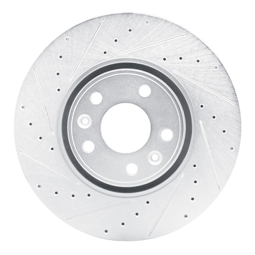 R1 10-17 Renault SAFRANE (Mexico) Front Left Drilled & Slotted Silver Brake Rotor