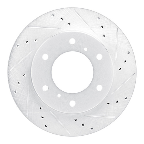 R1 07-17 Mitsubishi Montero Sport (Mexico) Front Right Drilled & Slotted Silver Brake Rotor