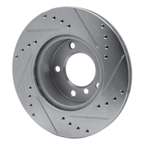 R1 05-07 BMW 120i (Mexico) Front Left Drilled & Slotted Silver Brake Rotor