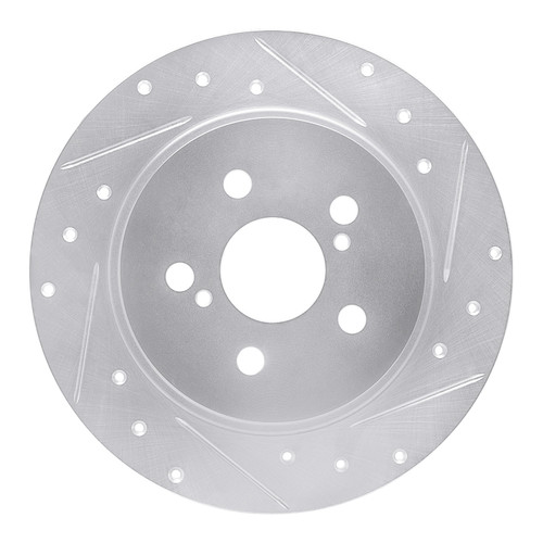 R1 09-15 Toyota Corolla (Mexico) Rear Right Drilled & Slotted Silver Brake Rotor