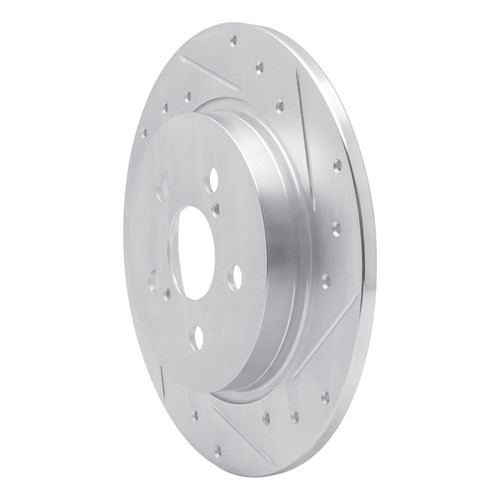 R1 09-15 Toyota Corolla (Mexico) Rear Right Drilled & Slotted Silver Brake Rotor
