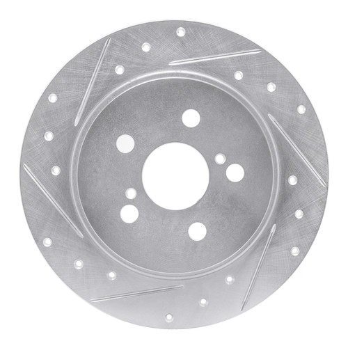 R1 09-15 Toyota Corolla (Mexico) Rear Left Drilled & Slotted Silver Brake Rotor