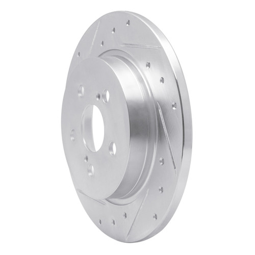 R1 09-15 Toyota Corolla (Mexico) Rear Left Drilled & Slotted Silver Brake Rotor