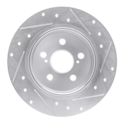 R1 09-15 Toyota Corolla (Mexico) Rear Left Drilled & Slotted Silver Brake Rotor