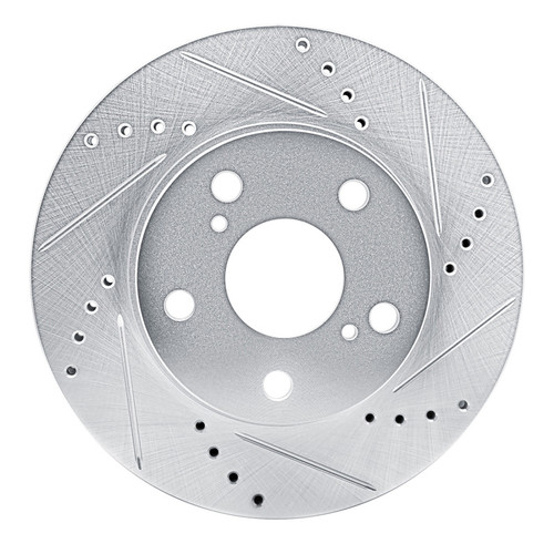 R1 13-19 Toyota Hilux (Mexico) Front Right Drilled & Slotted Silver Brake Rotor