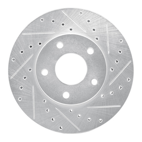 R1 02-07 Nissan X-Trail (Mexico) Front Right Drilled & Slotted Silver Brake Rotor