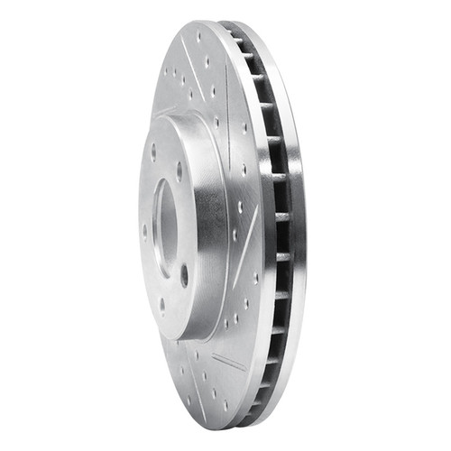 R1 02-07 Nissan X-Trail (Mexico) Front Right Drilled & Slotted Silver Brake Rotor