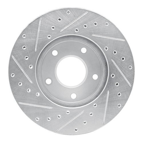 R1 02-07 Nissan X-Trail (Mexico) Front Right Drilled & Slotted Silver Brake Rotor