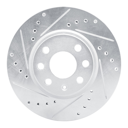 R1 02-17 Chevrolet Tornado (Mexico) Front Left Drilled & Slotted Silver Brake Rotor