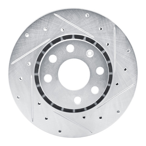 R1 98-99 Chevrolet TIGRA (Mexico) Front Right Drilled & Slotted Silver Brake Rotor