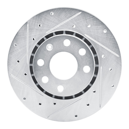 R1 98-99 Chevrolet TIGRA (Mexico) Front Left Drilled & Slotted Silver Brake Rotor