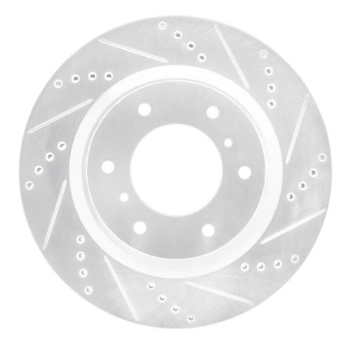 R1 08-17 Mitsubishi Montero Limited (Mexico) Front Right Drilled & Slotted Silver Brake Rotor